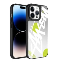 Apple iPhone 14 Pro Kılıf Aynalı Desenli Kamera Korumalı Parlak Zore Mirror Kılıf Yazı