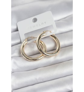 Renk Pirinç Halka 30 mm Kadın Küpe