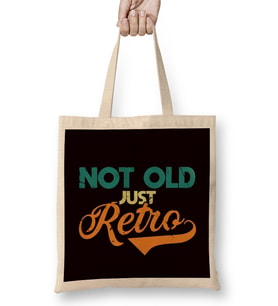 Not Old Just Retro Retired Grandpa Granddad Grandfather Dad Bez Çanta Uzun Saplı