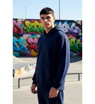 Erkek Kapüşonlu Fermuarlı Düşük Kol Uzun Kollu Kalıp Sweatshirt Fonksiyonel Dayanıklı Spor