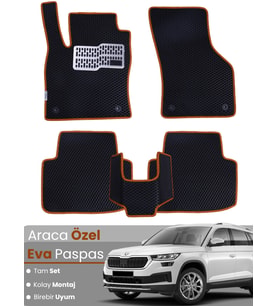 SKODA KODİAQ (2017-2023) Uyumlu EVA Paspas Tam Set–Oto Paspas,Araca Özel,Kolay Montaj
