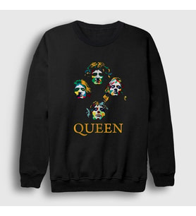 Presmono Unisex Siyah Colors Queen Sweatshirt 101601tt