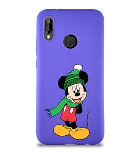 Huawei P20 Lite Soft Premier Kapak Mickey Mouse-G Tasarımlı Silikon Kılıf - Mor (Şeffaf)