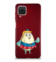 Samsung Galaxy A12 Soft Premier Kapak Bayan Puff Tasarımlı Silikon Kılıf - Mürdüm (Şeffaf)