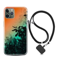 Apple iPhone 11 12 13 14 Pro Max Kılıf Boyun Askılı Silikon Güzel Çiçekler 1712