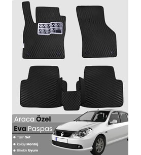 RENAULT SYMBOL 2 (2008-2012) Uyumlu EVA Paspas Tam Set–Oto Paspas,Araca Özel,Kolay Montaj