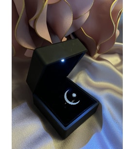Ay Model Ayarlanabilir 925 Ayar Gümüş Yüzük