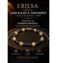 Sertifikalı Sarı Kalsit Terahertz Bileklik - 6 MM Doğal Taş Unisex Ayarlanabilir - Zarif Model (Çok Renkli)