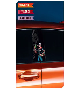 Araç Kapı Direk Kaplama Folyosu Temel Reis Desenli (Sağ Sol Takım) (2 Adet) - 22 (Çok Renkli)