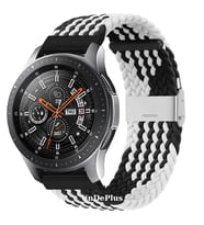 Samsung Galaxy Watch Gear S2 3 41mm 42mm Active 2 40mm 44mm Kordon Metal Klipsli (Siyah - Beyaz)