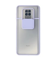 Xiaomi Redmi Note 9 Pro Kılıf Palm Buzlu Kamera Sürgülü Silikon - Lila