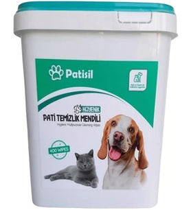 Patisil Evcil Hayvan Tüy ve Pati Temizleme Mendili, Köpek ve Kedi İçin Hijyenik Temizlik Mendilleri (400)