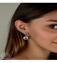 Swarovski Crystal Taşlı Gümüş Beyaz Sallantılı Kadın Küpe