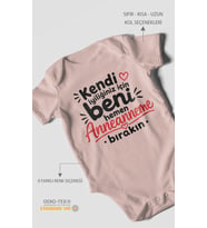 Anneanneye Özel Kısa Kollu Bebek Body %100 Pamuk