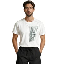 Tırmanış Yapan Dağcı Eskiz Baskılı Outdoor Tasarım Premium Erkek Tişört (Beyaz)