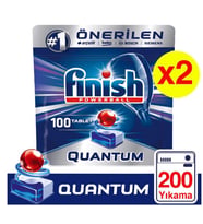 Finish Quantum 100 Tablet Bulaşık Makinesi Deterjanı X 2 Adet (Kırmızı)