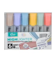 Cengo 6lı Fosforlu Kalem Retro Renkler CGO803