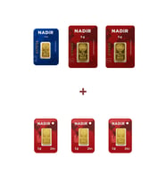 Nadir Gold 24 Ayar 15,5 Gram Altın (2 Ad 5 Gram Altın + 1 Ad 2,5 Gram Altın + 3 Ad 1 Gram Altın )