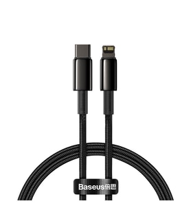 Baseus Tungsten Gold Type-C to iP PD 20W 1 Metre Fast Charging Data Cable (Siyah)