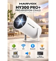 Harvox HY300 Pro Ultra HD Taşınabilir Mini Projeksiyon Cihazı Döner Başlıklı Akıllı Ev Sinema Siste