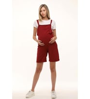 Luvmabelly MYRA6207 - Bordo Hamile Şort Salopet