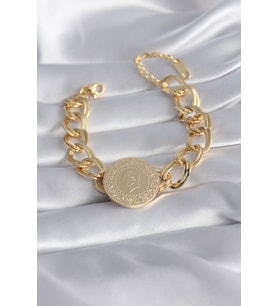316L Çelik Gold Renk Tam Altn Model Samanyolu Kadın Bileklik - TJ-BB5866