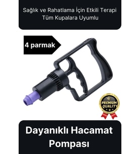 Kaliteli Dayanıklı Tüm Kupalara Uyumlu Islak Kuru Kullanım 4 Parmak Hacamat Çekme Vakum Pompası