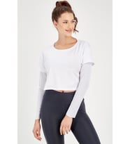 Maraton Regular Kadın Bisiklet Yaka Beyaz Sweatshirt