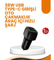 Araç Çakmak Girişli 38w Hızlı Şarj Aleti – İki Cihaz Destekli