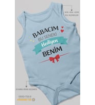 Babacım bu seneki hediyen benim Sıfır Kollu Bebek Zıbını %100 Pamuk