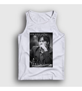 Presmono Unisex Beyaz Hikaru Nakamura Büyükusta Satranç Atlet 423570tt (Beyaz)