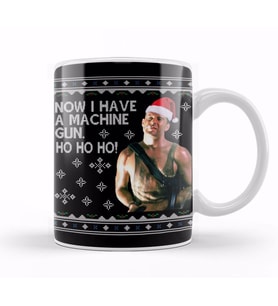 Die Hard Ho Ho Ho Machine Gun Christmas Kint Kupa Bardak Porselen