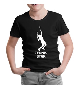 Tenis Star Siyah Çocuk Tshirt