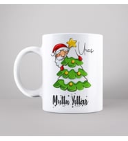 Mutlu Yıllar & Merry Christmas & Yılbaşı & Noel Baba Tasarımlı Kupa Kişiye Özel