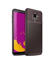 Samsung Galaxy J6 Kılıf Esnek Soft Karbon Tasarım Legion Serisi (Kahverengi)