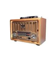 NS-8891 Orta Boy Retro, Nostaljik, Ahşap Tasarım Bluetooth Hoparlörlü, Şarjlı, Taşınabilir Fm/am Destekli Radyo