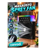 Taşınabilir Masaüstü Sprey Fan – USB Şarjlı RGB Aydınlatmalı Mini Serinletici