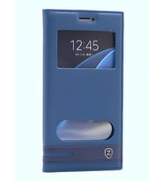 Galaxy S7 Kılıf Pencereli Elite Kapaklı Kılıf (Lacivert)