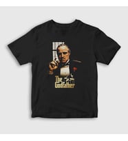 Presmono Unisex Çocuk Siyah Marlon Film Baba The Godfather T-Shirt 252069tt