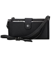 Lozan Strap 6.5 inch Uyumlu Deri Kartlıklı Kılıf ERC1 Siyah