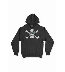 Yeşil Gözlüklü Kuru Kafa Siyah Sweatshirt Hoodie