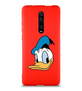 Xiaomi Redmi K20 Soft Premier Kapak Donald Duck-B Tasarımlı Silikon Kılıf - Kırmızı (Şeffaf)