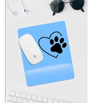 Mavi Kalp & Pati Desenli Bilek Destekli Mousepad – Ergonomik Kaymaz Mouse Pad