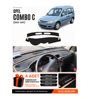 OPEL COMBO C (2001-2011) Uyumlu Torpido Örtüsü Torpido Kılıfı - Siyah Bej