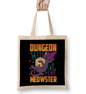 Dungeon Meowster Tabletop Gamer Bez Çanta Uzun Saplı