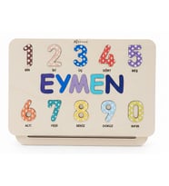 İsimli Ahşap Bebek Puzzle, Eğitici Öğretici Sayılar Motessori Oyuncak Kişiye Özel Hediye Set 1