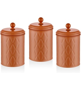 Prizma Çay Şeker Kahve Kavanozu Terracota 1 Lt