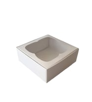 Çerçeveli Karton Kutu 8X8X3 CM (50 Adet)  Beyaz