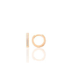 Gümüş rose zirkon taşlı 10 mm halka küpe Tragus Piercing Helix Kıkırdak Küpesi