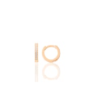 Gümüş rose zirkon taşlı 10 mm halka küpe Tragus Piercing Helix Kıkırdak Küpesi